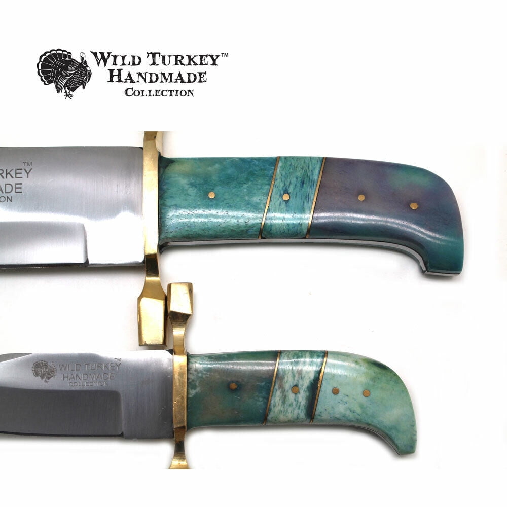 Wild Turkey Handmade Collection 2 Piece Gift Set Bowie Knife w/Leather Sheath ED