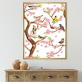 thumbnail image 2 of Designart 'Colorful Little Birds On Spring Flowers Tree' Traditional Framed Canvas Wall Art Print, 2 of 5