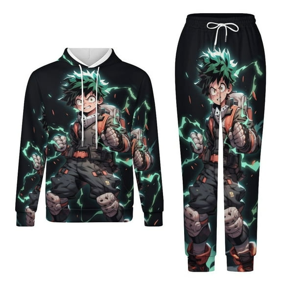 My Hero Academia Unisex Adult Sweatsuits Hoodie & Sweatpants Long Sleeve Hooded Sweatshirt Matching Joggers Tracksuit Sets 2XS