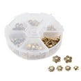 thumbnail image 4 of Minkissy 180Pcs Metal Flower Spacer Beads Caps for Jewelry Making Components Golden Antique Golden, 4 of 7