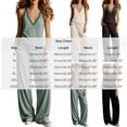 thumbnail image 3 of Enjoytime 2 Piece Lounge Set Women Sleeveless V Neck Tank Tops Wide Leg Pants Matching Sets Summer Plus Size Casual Travel Outfits, 3 of 7