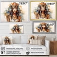 thumbnail image 4 of Designart "Pharaoh's Beauty Gold and Blue Egyptian Woman III" Landscapes Framed Wall Art Decor - Traditional Gold Egypt Bedroom Framed Canvas Wall Art, 4 of 6