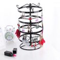 thumbnail image 4 of Milisten 1pc 4 Layer Iron Art Earrings Storage Rack Rotating Jewelry Rack Simple Durable Ear Rings Display Stand With 168 Holes (Black), 4 of 5