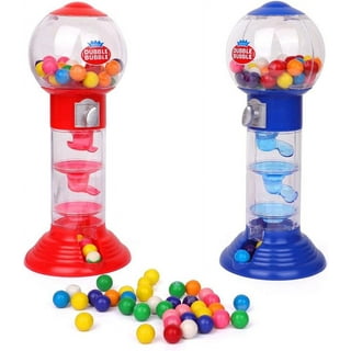 Gumball Machine for Kids 8.5 - Coin Operated Toy Bank - Dubble Bubble Red  Gum Machine Classic Red Style Includes 45 Gum Balls - Kids Coin Bank 