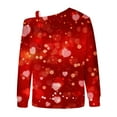 thumbnail image 5 of Penkiiy Womens Valentine Day Sweatshirt Off-shoulder Shirt Graphic Long Sleeve Pullover Tops M Red, 5 of 5