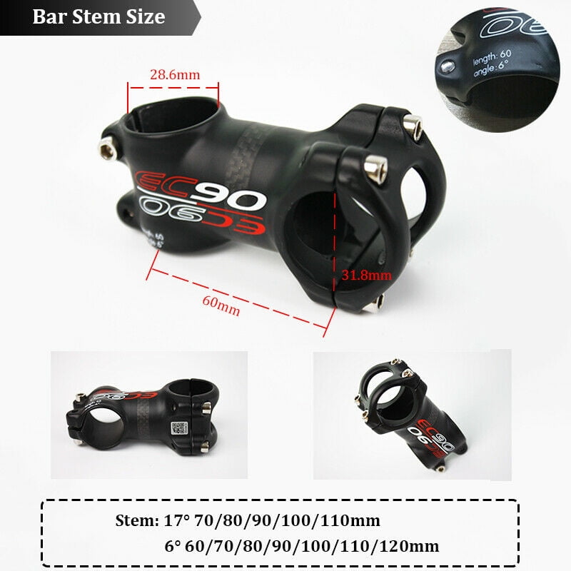 EC90 3K Carbon MTB Stem 60/120mm Road Bike 1-1/8" Threadless Handlebar Stem 31.8