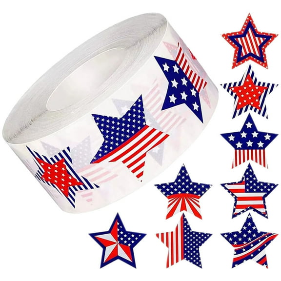 1 Roll American Flag Stickers Adhesive Patriotic Sticker Independence Day Decor