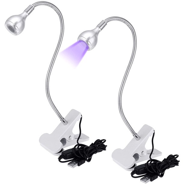 Muyoka Luz LED UV Luz de curado de uñas LED con abrazadera de cuello de cisne Lámpara de cuello de cisne flexible Portátil 5V 3W LED USB Luz nocturna para gel de uñas Inspección de dinero Identificaci Muyoka Hogar