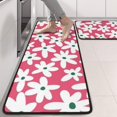 thumbnail image 2 of Kitchen Rugs Sets Of 2,Red Daisy Flower Green Centers Pattern Anti Fatigue Kitchen Mat Rugs Non Slip Washable,Decorative Kitchen Floor Mats for Kitchen,Sink,Laundry,17"x47"+17"x47", 2 of 5