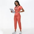 thumbnail image 5 of LYMAYTER Womens V-Neck Medical Uniform Dentistry Solid Color Set Quick-Dry Nurse Uniform for S-2XL, 5 of 8