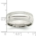 thumbnail image 2 of 925 Sterling Silver 7mm Comfort Fit Double Milgrain Band Ring Size 9, 2 of 6