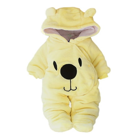 

Jumpsuit Boy Hooded Solid Girl Romper Clothes Baby Velvet Cartoon Bear Girls Outfits&Set