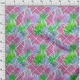 thumbnail image 3 of oneOone Cotton Poplin Pink Fabric Leaves Quilting Supplies Print Sewing Fabric By The Yard 56 Inch Wide, 3 of 4