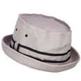 thumbnail image 3 of Big Size Striped Hat Band Fisherman Bucket Hat - Grey Black XL-2XL, 3 of 5
