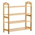 thumbnail image 2 of Ktaxon 4 Tiers Shoe Rack Shoe Shelf 12-16 Pairs Shoe Storage Organizer Space Saving, Wood Color, 2 of 11