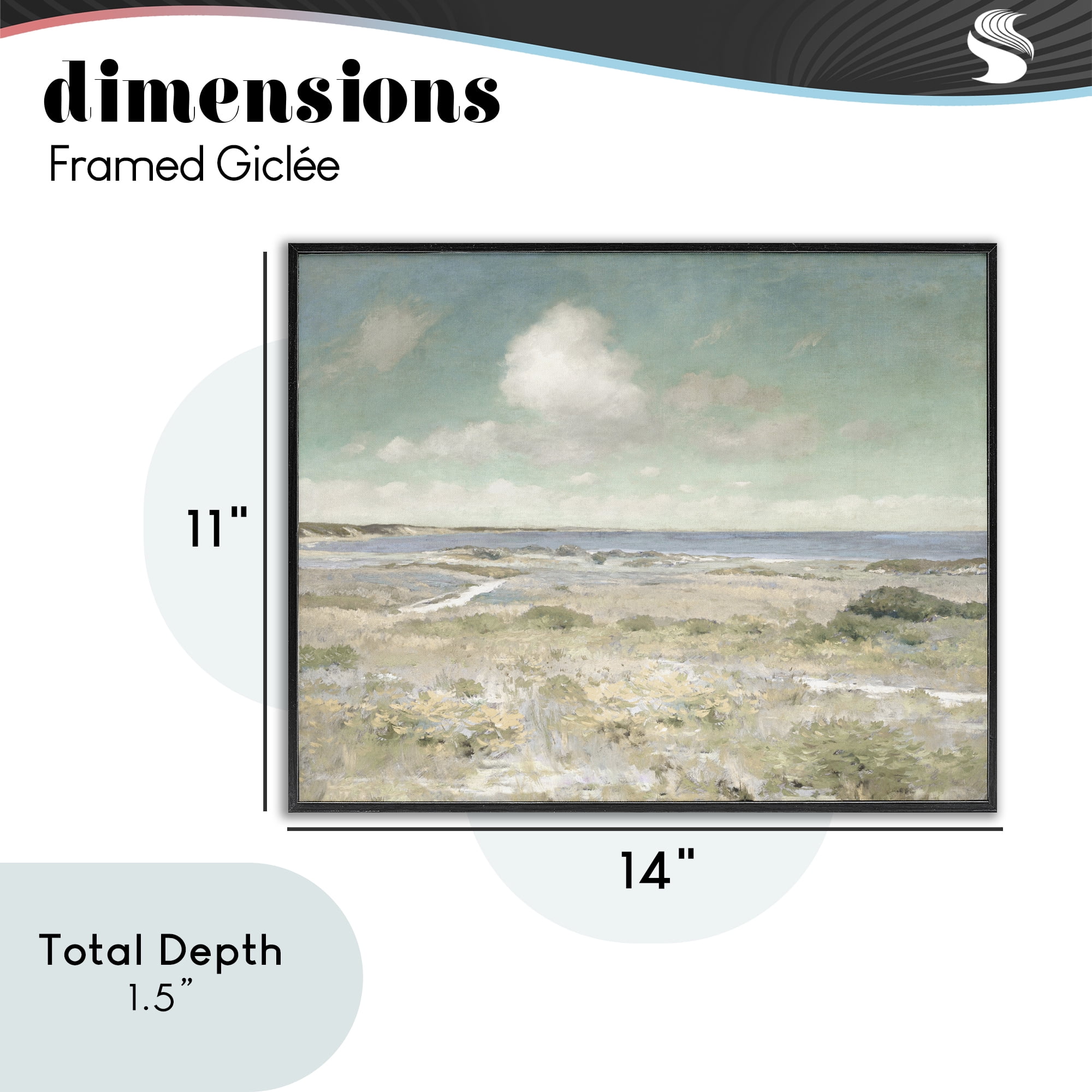 Stupell Industries Water View with Clouds Black Framed Giclee Art, design by Christy McKee