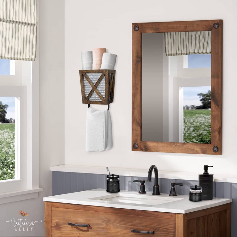 Autumn Alley Farmhouse Rustic Towel Rack Shelf Holder