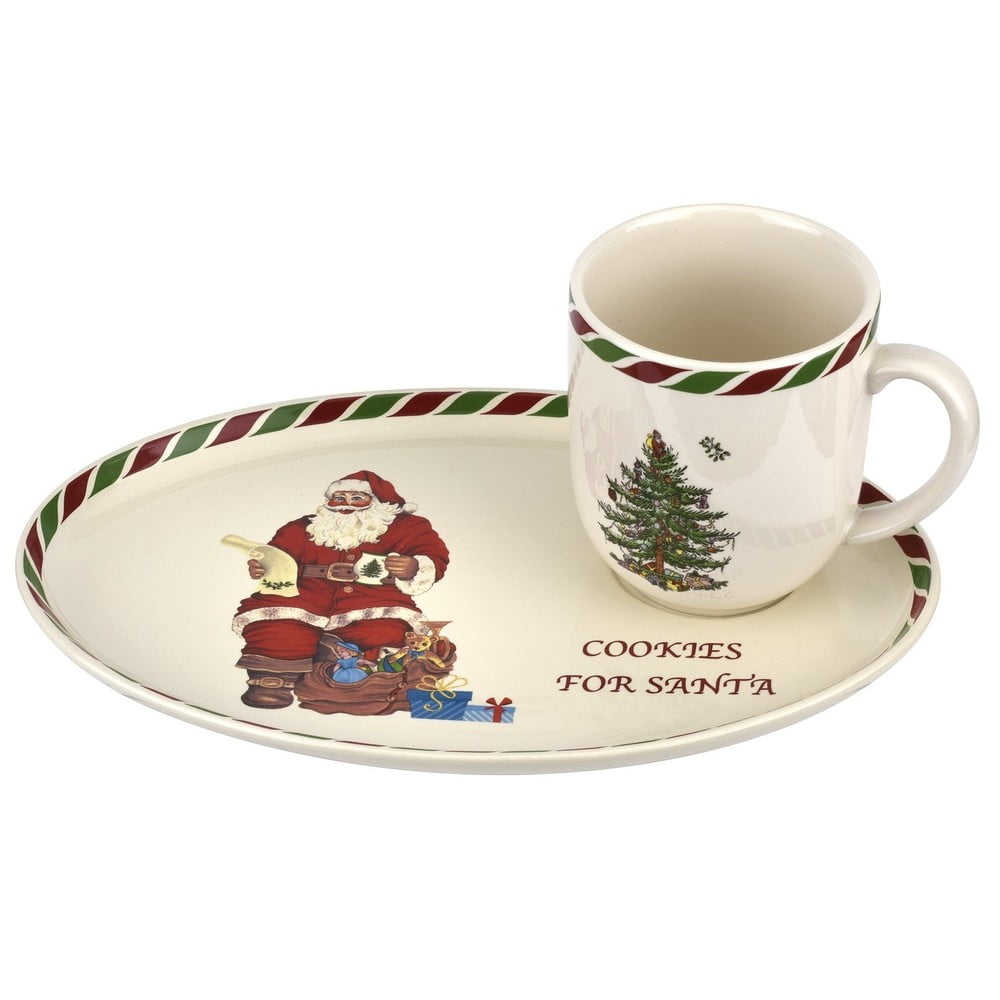 Spode Christmas Tree Cookies for Santa Tray with Mug