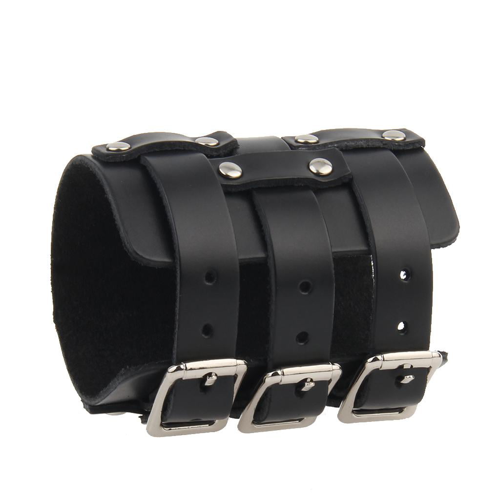 Unisex Punk Fashion Biker Tribal Jewelry PU Leather Charm Cuff Bracelet 