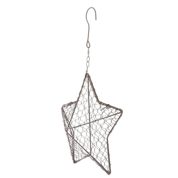 Maceta colgante de hierro con corona de alambre de hierro rústica para suculentas (plantas) Tamaño de forma de estrella