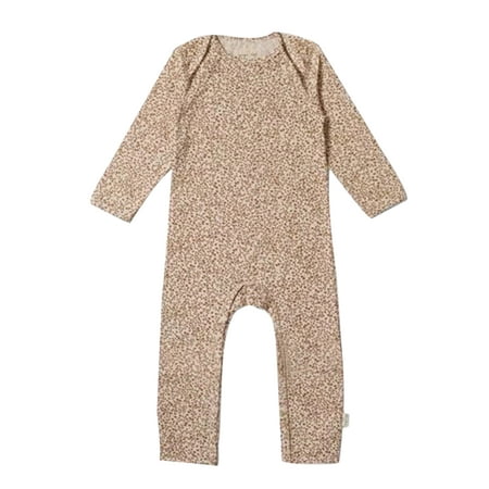 

Niuer Newborn Cute One Piece Romper Baby Cartoon Jumpsuit Buttons Travel Fruit Printed Loose Overall Small Leaves 90cm