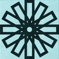 thumbnail image 1 of Ahgly Company Machine Washable Indoor Square Transitional Deep-Sea Blue Area Rugs, 4' Square, 1 of 7