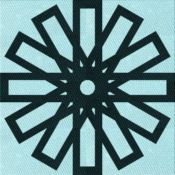 Ahgly Company Indoor Square Patterned Deep-Sea Blue Area Rugs, 6' Square