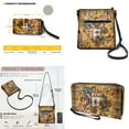 thumbnail image 5 of ZUXONGSY Woodgrain Elk American Flag Sunflower Print Leather Hobo Crossbody Bag & Wallet Set for Women, Multi-Pocket Satchel Purse with Adjustable Strap for Shopping Work Business, 5 of 5