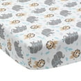 thumbnail image 5 of Bedtime Originals Jungle Fun 3-Piece Crib Bedding Set - Blue, Gray, White, 5 of 6