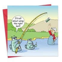 Twizler Funny Card for Men Fishing - Blank Card - Humor Happy Birthday Greeting Card for Him - Retirement - Anniversary - Father's Day