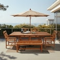thumbnail image 4 of LuxenHome 6-Piece Carmel Outdoor Solid Wood Dining Set, 4 of 7