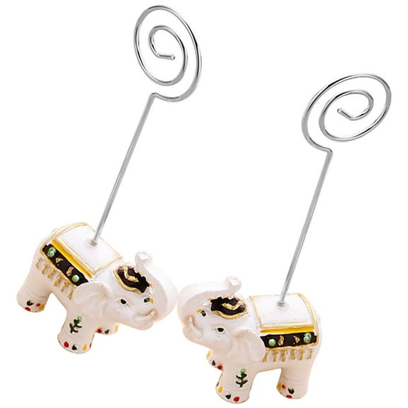 TABLZONE Resin Elephant Photo Display, Multipurpose Memo Holder, High-Grade Design for Cards, 2Pcs