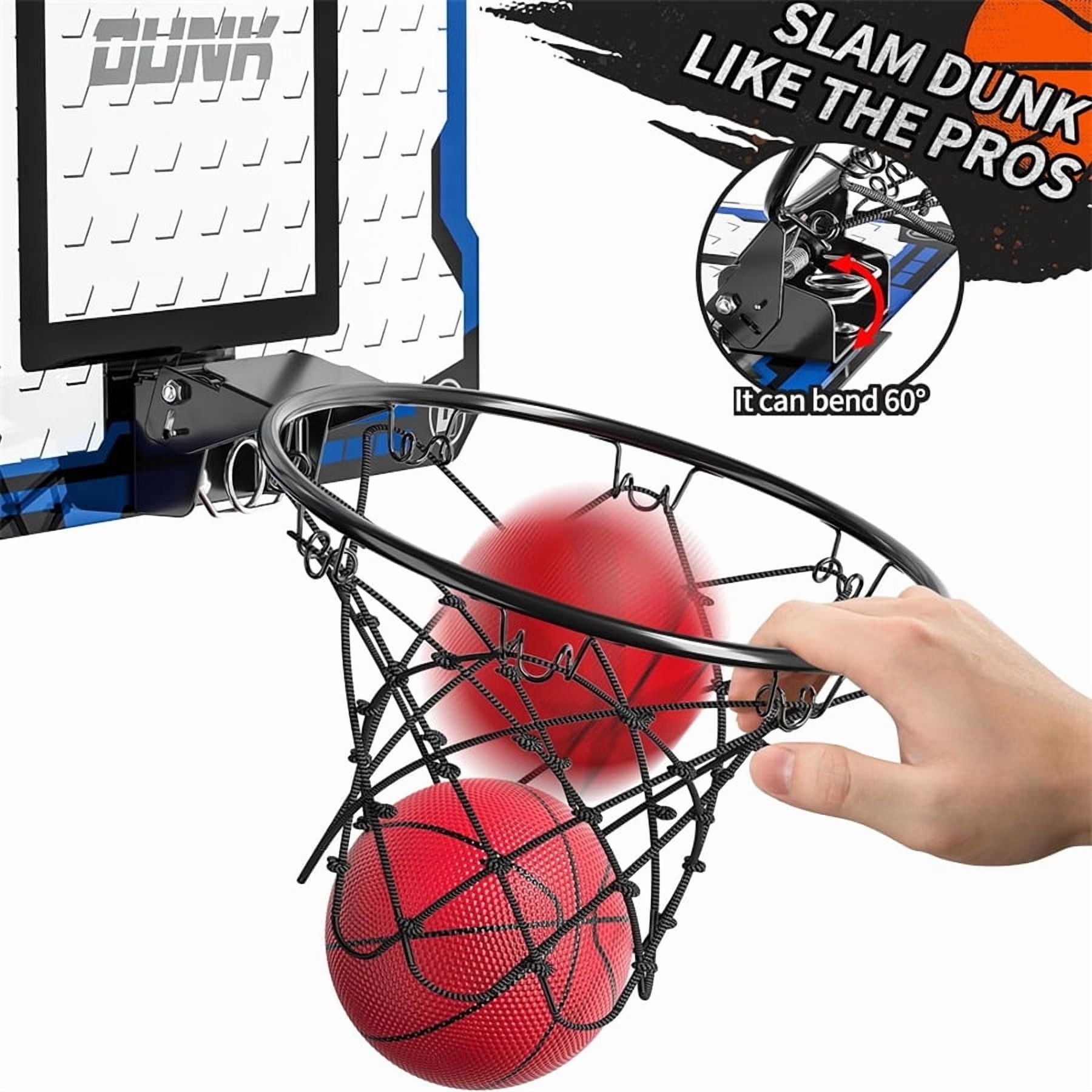 Wall-Mounted Electronic Basketball Hoop for Door, Indoor and Outdoor Parent-Child Interactive Shooting Toy, Includes Basketball + Air Pump
