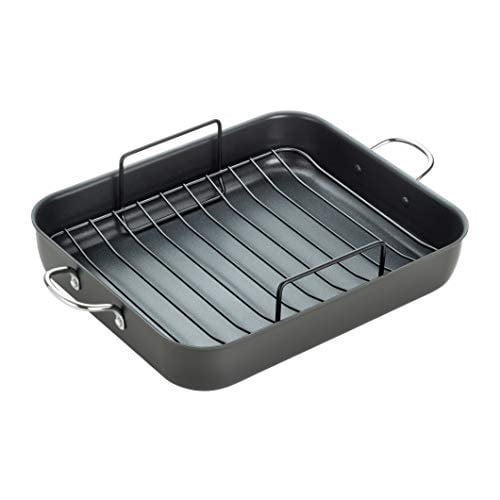 T-fal Ultimate Hard Anodized, Roaster, 16 x 13 Inch, Grey