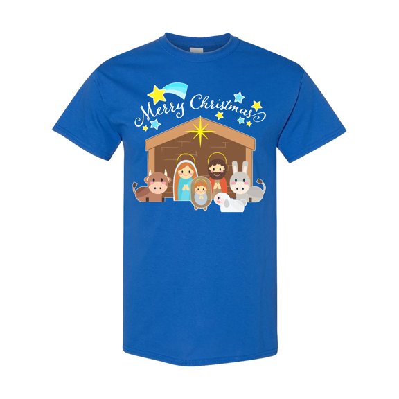 Inktastic Merry Christmas Cute Nativity Scene T-Shirt
