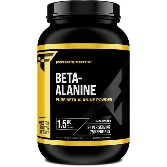 PrimaForce Beta Alanine Powder, Unflavored, 1.5 kg - Gluten Free, Non-GMO Supplement for Men and Women
