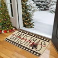 thumbnail image 2 of Merry Christmas Doormat,Christmas Trees Xmas Winter Black White Buffalo Plaid Indoor Outdoor Outside Entrance Doormat Welcome Door Mat Anti-Slip Rubber Seasonal Holiday Decoration 17x29 Inch, 2 of 6