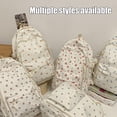 thumbnail image 5 of LINXI Cute Kawaii Cherry Print Backpack with Bear Charms, Aesthetic Daily School Bag (Blue Flower), 5 of 9