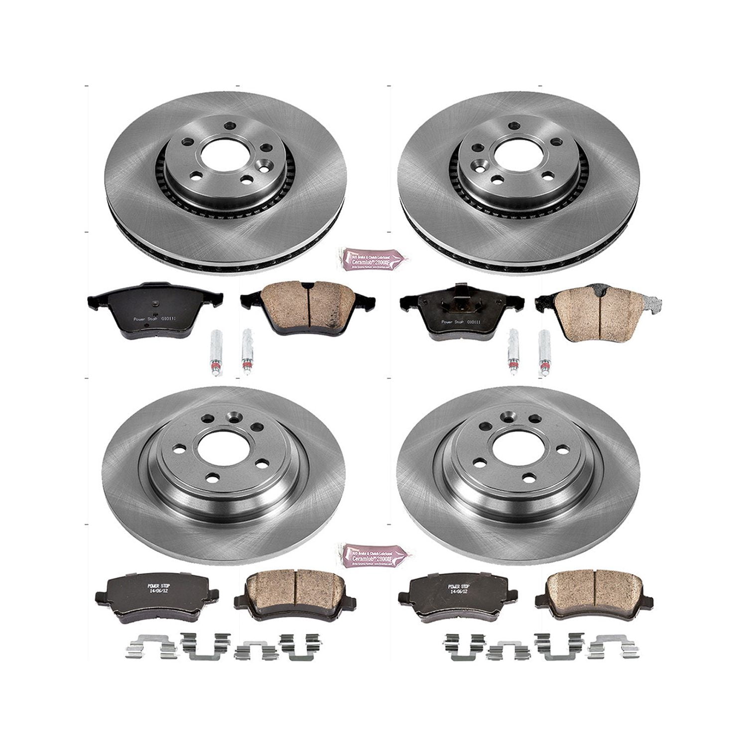 PowerStop Front and Rear Stock Replacement Brake Pad and Rotor Kit Fits: VOLVO Select Models KOE4121