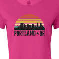 thumbnail image 4 of Inktastic Portland Oregon Skyline Retro Sunset Women's T-Shirt, 4 of 5