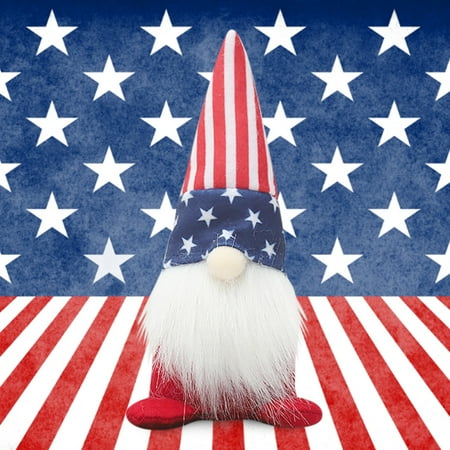 

TANGNADE Patriotic Independence Day Gnome Goblin Decoration Faceless Doll Pendant American Veterans Day Gift + C