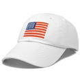 thumbnail image 4 of DALIX American Flag Hat Premium USA Baseball Cap in White, 4 of 7