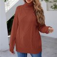 thumbnail image 3 of MSJUHEG Chandails à Manches Longues pour Femmes Col Roulé Chandail Femme Coton Col Roulé Style Chandail Manches Longues Léger Chandails pour Femmes Rouge G, 3 of 9