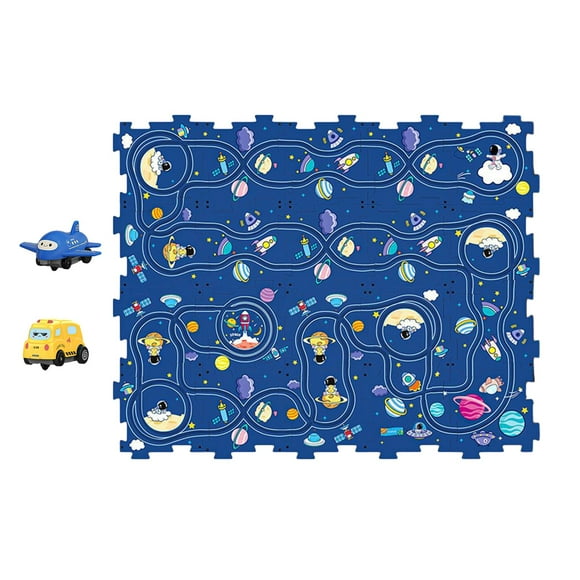 Juego de pista de rompecabezas para niños, tableros de rompecabezas, pista de coordinación mano-ojo, bloques de construcción, vehículo de juguete , Modelo espacial Modelo espacial 20 piezas. CUTICAT Pistas de rompecabezas