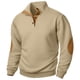 thumbnail image 1 of pstuiky camisas de manga larga para hombre, Suéter de hombre con botones, color liso, cuello alto, mangas largas y cuadrados pequeños tops de invierno para hombre l, 1 of 5