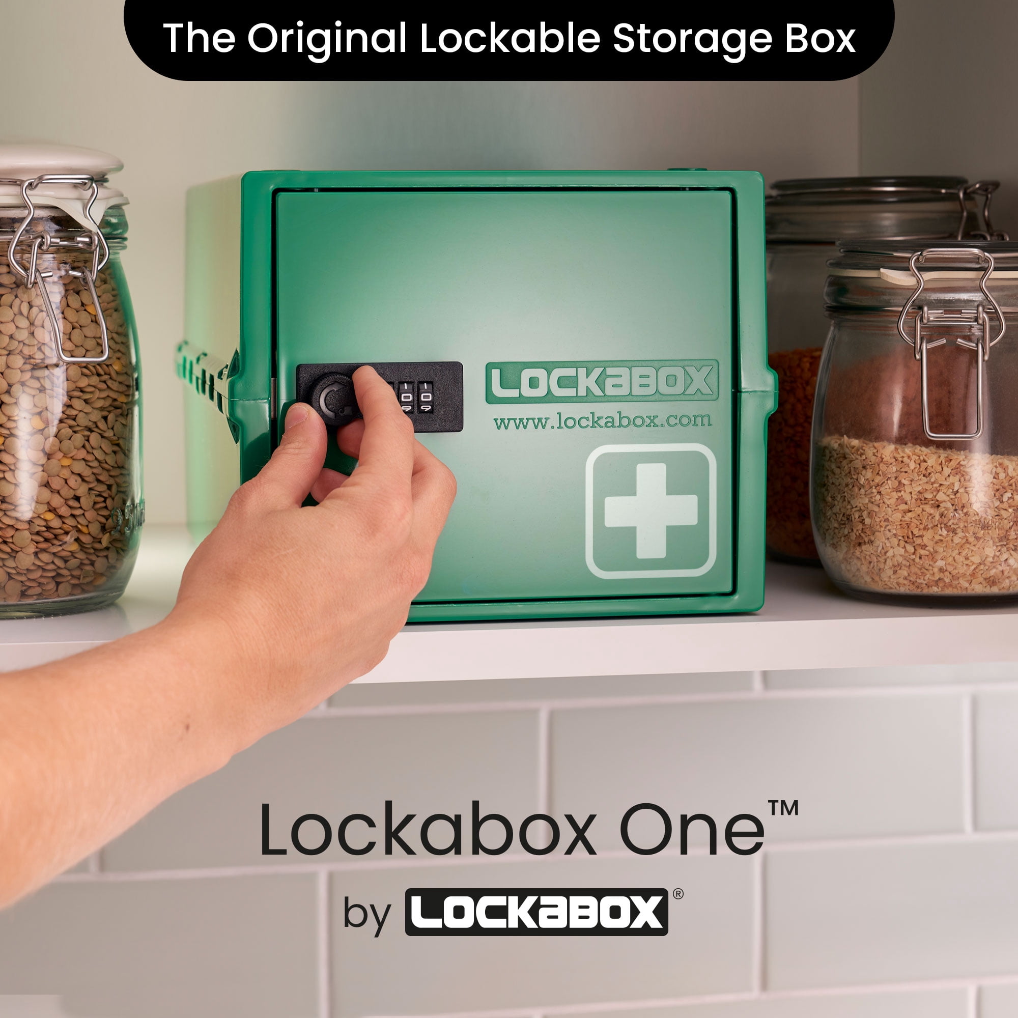 Lockabox One™ Medi Green | Premium Lockable Medicine Box | 10 Litre Combination Lock Box For Food, Medicine & Home Safety | BPA-Safe