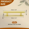 thumbnail image 2 of Uxcell 6 Pack Self-Stick Push Pull Helper, 6 Inch Plastic Adhesive Cabinet Handles Round Stick-on Handle for Kitchen Cabinet Window Sliding Closet Door Wardrobe(Gold), 2 of 6