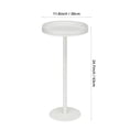 thumbnail image 3 of White Martini Table, Modern Small Round Side Table, Minimalist Metal & Wood Pedestal End Table with Weighted Base, White Drink Table for Living Room, Small Spaces,Next to Sofa, 24.7" Tall, 3 of 9