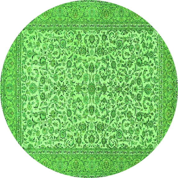 Ahgly Company Indoor Round Persian Green Traditional Area Rugs, 3' Round