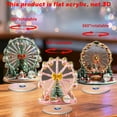 thumbnail image 4 of Cheapark 2D Acrylic Christmas Rotating Ornament - Warm Glow Ferris Wheel/Snowhouse 360° Spin Durable Decor Holiday Christmas Gift for Home, 4 of 7